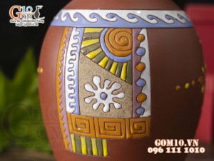 Lọ hoa chân thon gốm đất đỏ cao 28cm