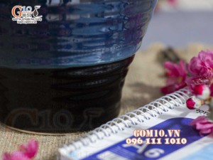 Lọ hoa chân thon, men hỏa biến ngọc bích, cao 25cm