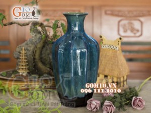 Lọ hoa dáng bí men hỏa biến, cao 33cm