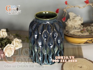 Lọ hoa dáng bình dâu men hoả biến cao 20cm 