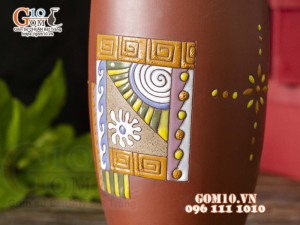 Lọ hoa dáng bom gốm đất đỏ cao 30cm