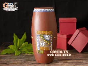 Lọ hoa dáng bom gốm đất đỏ cao 27cm 