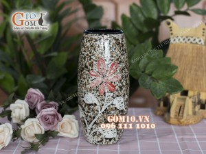 Lọ hoa dáng bom men đá nhiều màu cao 29cm