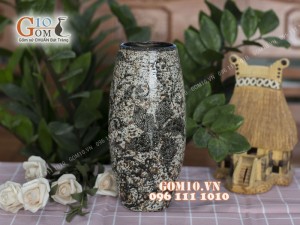 Lọ hoa dáng bom men đá nhiều màu cao 29cm