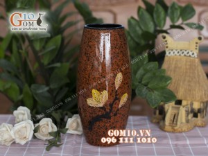 Lọ hoa dáng bom men đá nhiều màu cao 29cm