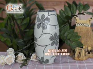 Lọ hoa dáng bom men đá nhiều màu cao 29cm