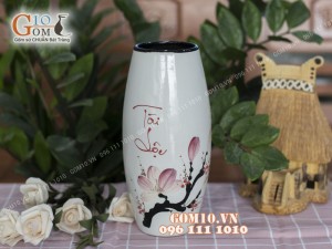 Lọ hoa dáng bom men đá nhiều màu cao 29cm