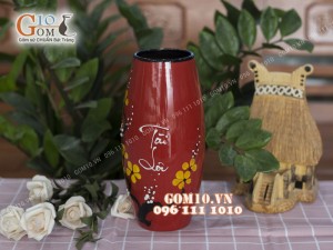 Lọ hoa dáng bom men đá nhiều màu cao 29cm