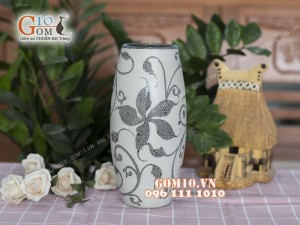 Lọ hoa dáng bom men đá nhiều màu cao 29cm