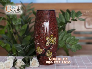 Lọ hoa dáng bom men đá nhiều màu cao 26cm