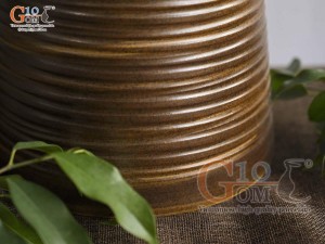 Lọ hoa gốm dáng bụng phệ vân sóng, cao 35cm