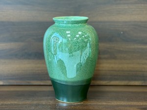 Lọ hoa dáng chân thon men hỏa biên cao 28cm