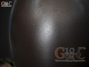 Lọ hoa dáng chum gốm đại miệng rộng màu nâu, cao 36cm