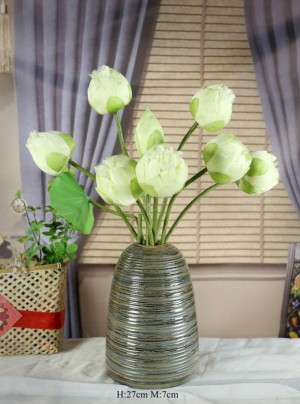 Lọ hoa dáng chuông giả vuốt men rêu cao 27cm