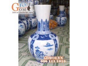 Lọ hoa dáng cổ ngỗng tứ cảnh 56cm