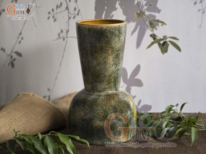 Lọ hoa dáng đầm men màu vẽ hoa Sen, cao 30cm