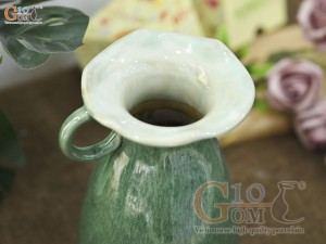 Lọ hoa dáng ly cao men hỏa biến cẩm thạch, cao 19cm