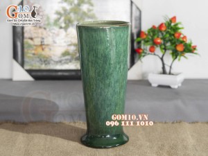 Lọ hoa dáng ly cao men hỏa biến cẩm thạch, cao 30cm
