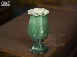 Lọ hoa dáng ly miệng loe men hỏa biến màu cẩm thạch, cao 25cm