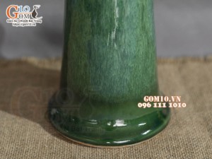 Lọ hoa dáng ly rượu men hỏa biến cẩm thạch, cao 35cm