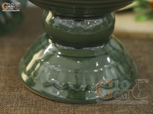 Lọ hoa dáng ly thủy tiên men hỏa biến vân sóng, cao 20cm