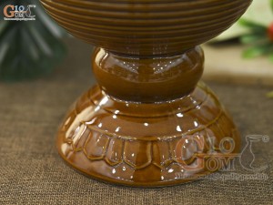 Lọ hoa dáng ly thủy tiên men màu vân sóng, cao 20cm