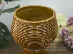 Lọ hoa dáng ly thủy tiên men màu vân sóng, cao 20cm