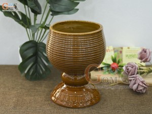 Lọ hoa dáng ly thủy tiên men màu vân sóng, cao 20cm