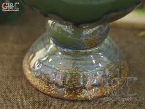 Lọ hoa dáng ly thủy tiên men ngọc lục bảo, cao 20cm