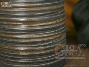 Lọ hoa dáng ống trụ giả vuốt men rêu, cao 28cm