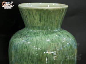 Lọ hoa dáng phễu men hoả biến cẩm thạch, cao 29cm