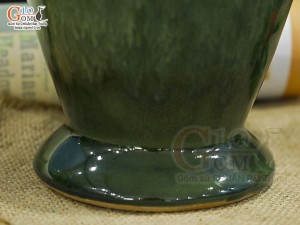 Lọ hoa dáng phễu men hoả biến cẩm thạch, cao 29cm