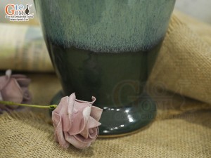 Lọ hoa dáng phễu men hoả biến bạch ngọc, cao 29cm