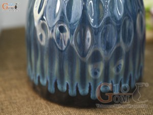 Lọ hoa dáng rỏ cua miệng nhỏ men hỏa biến, cao 19cm