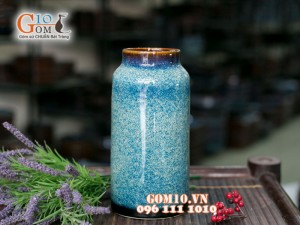 Lọ hoa dáng thon men hỏa biến 22cm