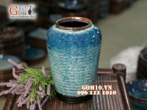 Lọ hoa dáng vại men hỏa biến 28cm