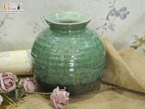 Lọ hoa dáng vò men hỏa biến cẩm thạch cao 18cm