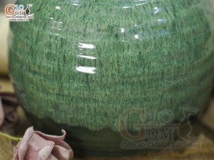 Lọ hoa dáng vò men hỏa biến cẩm thạch cao 18cm