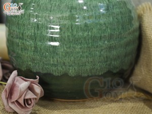 Lọ hoa dáng vò men hỏa biến cẩm thạch cao 18cm