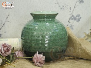 Lọ hoa dáng vò men hỏa biến cẩm thạch cao 18cm