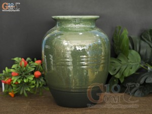 Lọ hoa dáng vò men hỏa biến, cao 28cm