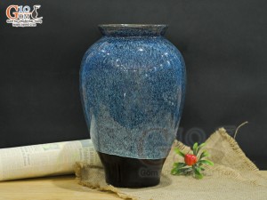 Lọ hoa dáng vò men hoả biến, cao 29cm