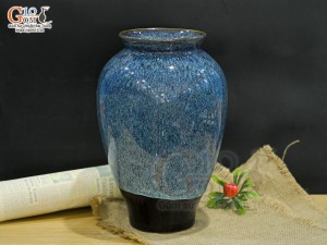Lọ hoa dáng vò men hoả biến, cao 29cm