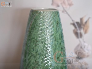 Lọ hoa gân lá men hỏa biến cẩm thạch, cao 28cm