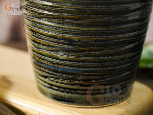 Lọ hoa dáng bom cổ nhỏ vân sóng màu rêu, cao 31cm