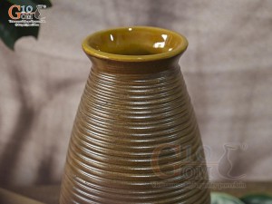Lọ hoa gốm dáng cố nhỏ vân sóng, cao 22cm