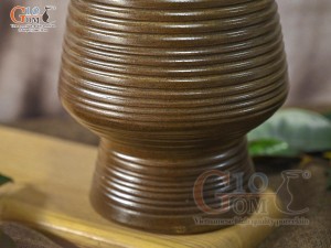 Lọ hoa gốm dáng cố nhỏ vân sóng, cao 22cm
