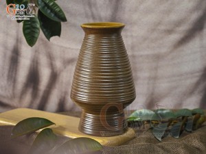 Lọ hoa gốm dáng cố nhỏ vân sóng, cao 22cm