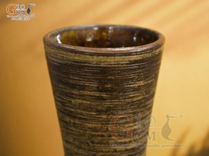 Lọ hoa gốm dáng đầm màu nâu, cao 32cm