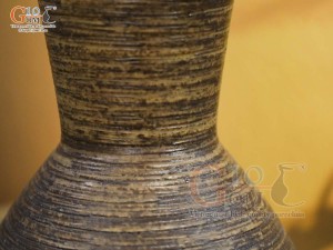 Lọ hoa gốm dáng đầm màu nâu, cao 32cm